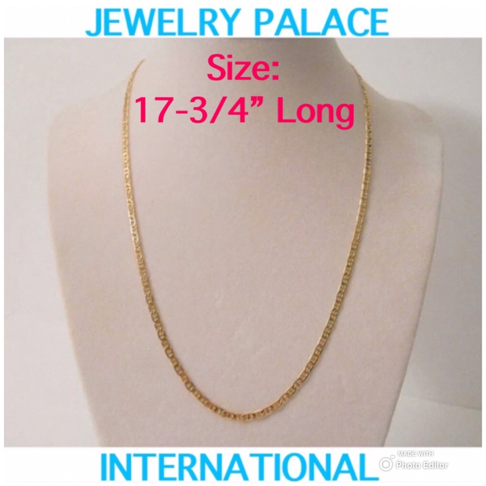 🆕14K Gold Filled Flat Mariner Unisex Necklace.